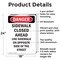 Signmission Sidewalk Closed Ahead Use Sidewalk Danger Sign, Aluminum, 18in W x 24in L, 2PK OS-2PACK-DS-A-1824-V-2161 - alternate 7
